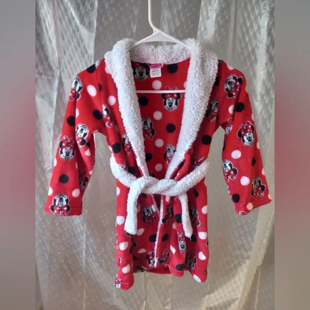 Disney Junior Minnie Mouse Robe  Size 4T/5T